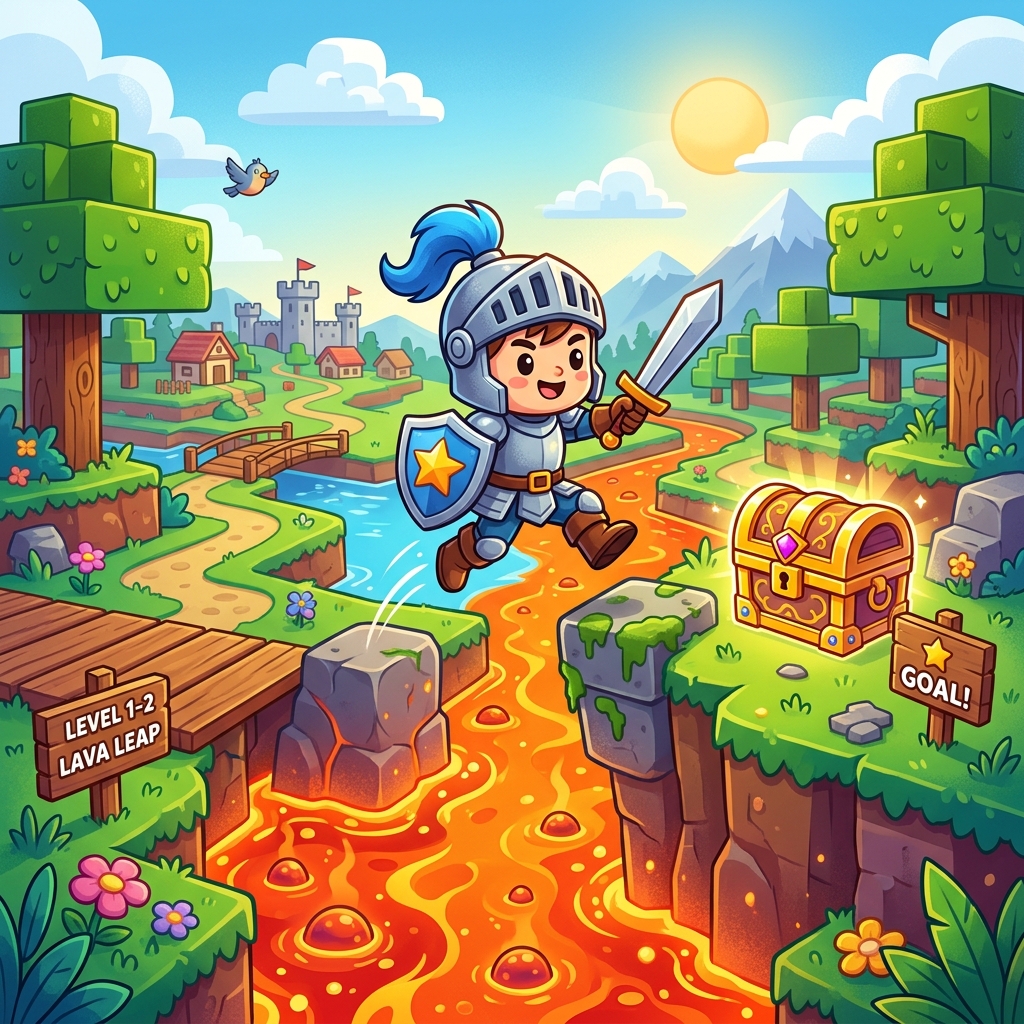 Mundo de videojuegos creado por niños